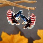 American Flag Dangle Earrings for Women - Patriotic