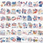 96 Glitter USA Flag Temporary Tattoos for Independence Day