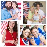 96 Glitter USA Flag Temporary Tattoos for Independence Day