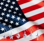 Patriotic American Flag Dangle Hook Earrings