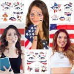 USA Glitter Face Tattoos for Patriotic Celebrations