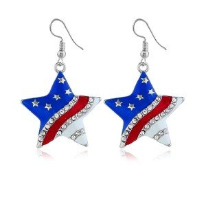 Patriotic American Flag Earrings for Independence Day