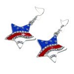 Patriotic American Flag Earrings for Independence Day
