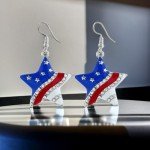 Patriotic American Flag Earrings for Independence Day