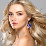 Patriotic American Flag Earrings for Independence Day