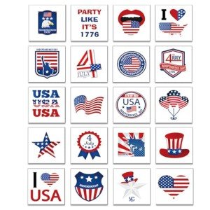 USA Temporary Tattoos - Veterans Day American Flag Designs