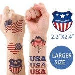 USA Temporary Tattoos - Veterans Day American Flag Designs