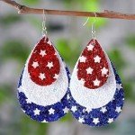 American Flag Dangle Earrings for July Celebrations