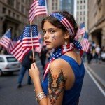 32 Sheets USA Flag Temporary Tattoos for Celebrations