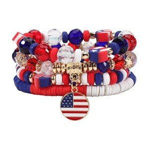 American Flag Stretch Bracelets for Women