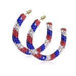 Patriotic Red, White, and Blue Hoop Earrings