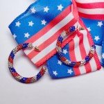 Patriotic Red, White, and Blue Hoop Earrings