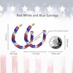 Patriotic Red, White, and Blue Hoop Earrings