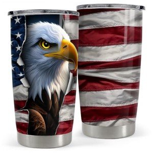 Eagle Tumbler with American Flag Design, 590ml
