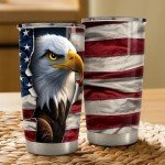 Eagle Tumbler with American Flag Design, 590ml