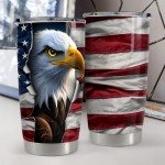 Eagle Tumbler with American Flag Design, 590ml