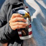 Eagle Tumbler with American Flag Design, 590ml