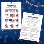 136 PCS American Flag Temporary Tattoos - Party Supplies
