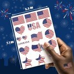 136 PCS American Flag Temporary Tattoos - Party Supplies