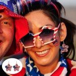 American Flag Flower Drop Earrings for Patriotic Celebration