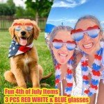 Red, White & Blue Star 4th of July Glasses