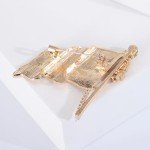 Golden American Flag Brooch for Women