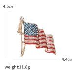 Golden American Flag Brooch for Women