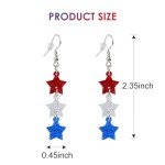Red, White, Blue Star Drop Earrings for Independence Day