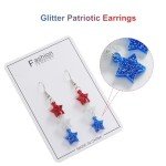 Red, White, Blue Star Drop Earrings for Independence Day
