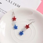 Red, White, Blue Star Drop Earrings for Independence Day