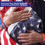 48 Pack American Flag Patriotic Silicone Bracelets