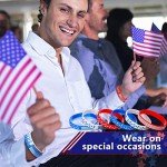 48 Pack American Flag Patriotic Silicone Bracelets