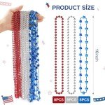 4th of July Beaded Star Necklace Set - 24 Pcs