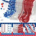 4th of July Beaded Star Necklace Set - 24 Pcs