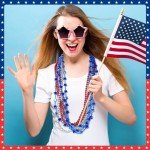 4th of July Beaded Star Necklace Set - 24 Pcs