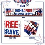 Patriotic Soldier Decoration,Home of Free Yard Sign Banner,4th of July Memory Day Returning Back Military Army Banner for Independence Day Decoration(banner)