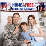 Patriotic Soldier Decoration,Home of Free Yard Sign Banner,4th of July Memory Day Returning Back Military Army Banner for Independence Day Decoration(banner)
