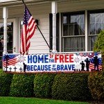 Patriotic Soldier Decoration,Home of Free Yard Sign Banner,4th of July Memory Day Returning Back Military Army Banner for Independence Day Decoration(banner)