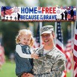 Patriotic Soldier Decoration,Home of Free Yard Sign Banner,4th of July Memory Day Returning Back Military Army Banner for Independence Day Decoration(banner)