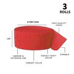 Andaz Press Crepe Paper Streamer Hanging Party Decorations Kit, 240-Feet, Red, White, Navy Blue, 1-Pack, 3-Rolls, July 4th Patriotic Colored Wedding Baby Bridal Shower Birthday Supplies