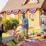 4th of July Decorations, 1.5 x 3 FT American Flag Banner, 1 PCS USA Pleated Fan Flags, Patriotic Bunting US Half Fan Flag for Fourth of July Independence Day Memorial Day Home Yard Outdoor Decor