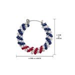 Madison Tyler Americana Collection Seed Bead Inspire | USA Flag Hoop Drop Dangle Earrings for Women | MAGA Patriotic Fashion Jewelry