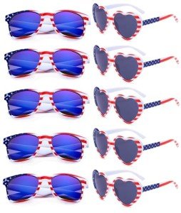 Eyegla Bulk American Sunglasses USA Flag Sunglasses Classic Patriotic Sunglasses 4th of July Party Supplies 10 Pack