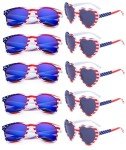 Eyegla Bulk American Sunglasses USA Flag Sunglasses Classic Patriotic Sunglasses 4th of July Party Supplies 10 Pack