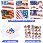 Treasure Cove Patriotic Greeting Cards with Envelopes American Flag Note Cards Veterans Day Cards Election Campaign Supplies to Encourage Voting 24Pack
