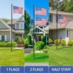 FFILY Heavy Duty Flag Pole, 25 FT 12 Gauge Extra Thick Aluminum Flagpole Kit for Outside House In Ground, 100MPH Wind Tested