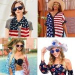 Eyegla Bulk American Sunglasses USA Flag Sunglasses Classic Patriotic Sunglasses 4th of July Party Supplies 10 Pack