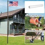 FFILY Heavy Duty Flag Pole, 25 FT 12 Gauge Extra Thick Aluminum Flagpole Kit for Outside House In Ground, 100MPH Wind Tested