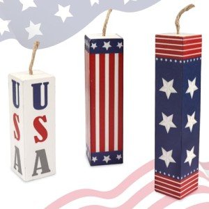 Hying 3 Pieces 4th of July Table Decor Patriotic Tiered Tray Independence Day Wooden Blocks American Table Centerpieces Red Blue Rustic Wood Signs for Tabletop Farmhouse Memorial Day Decorations