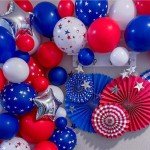 Beaumode 139pcs Labor Day Balloon Arch Garland Kit Red White Blue Balloon Arch for Memorial Day Independence Day Americana Patriotic Veterans American Flag Day Party Decorations (Red White Blue)